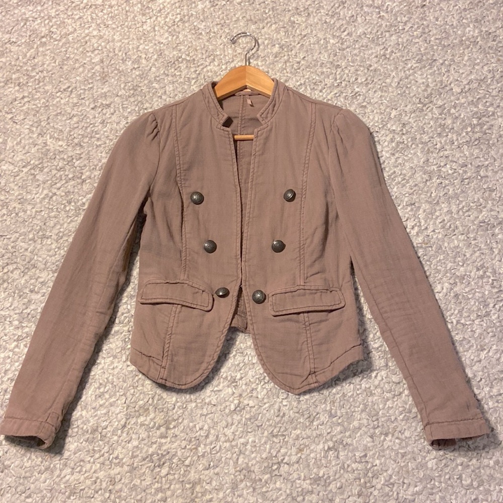 Free People Jagger blazer military style jacket mauve XS